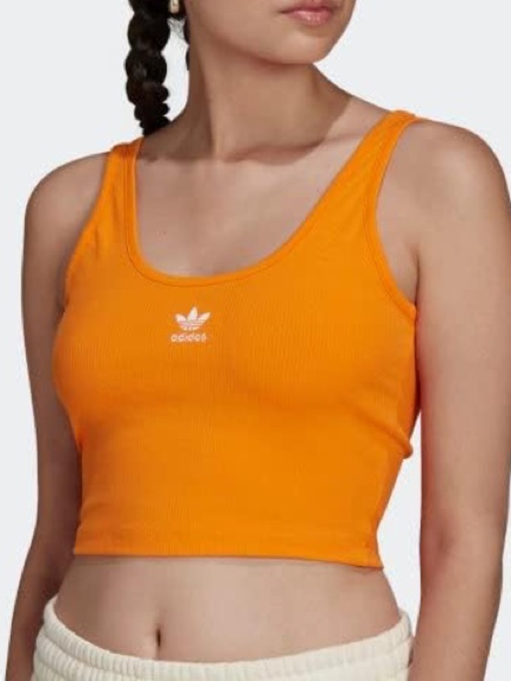 orange adidas Adicolor Essentials rib tank top
